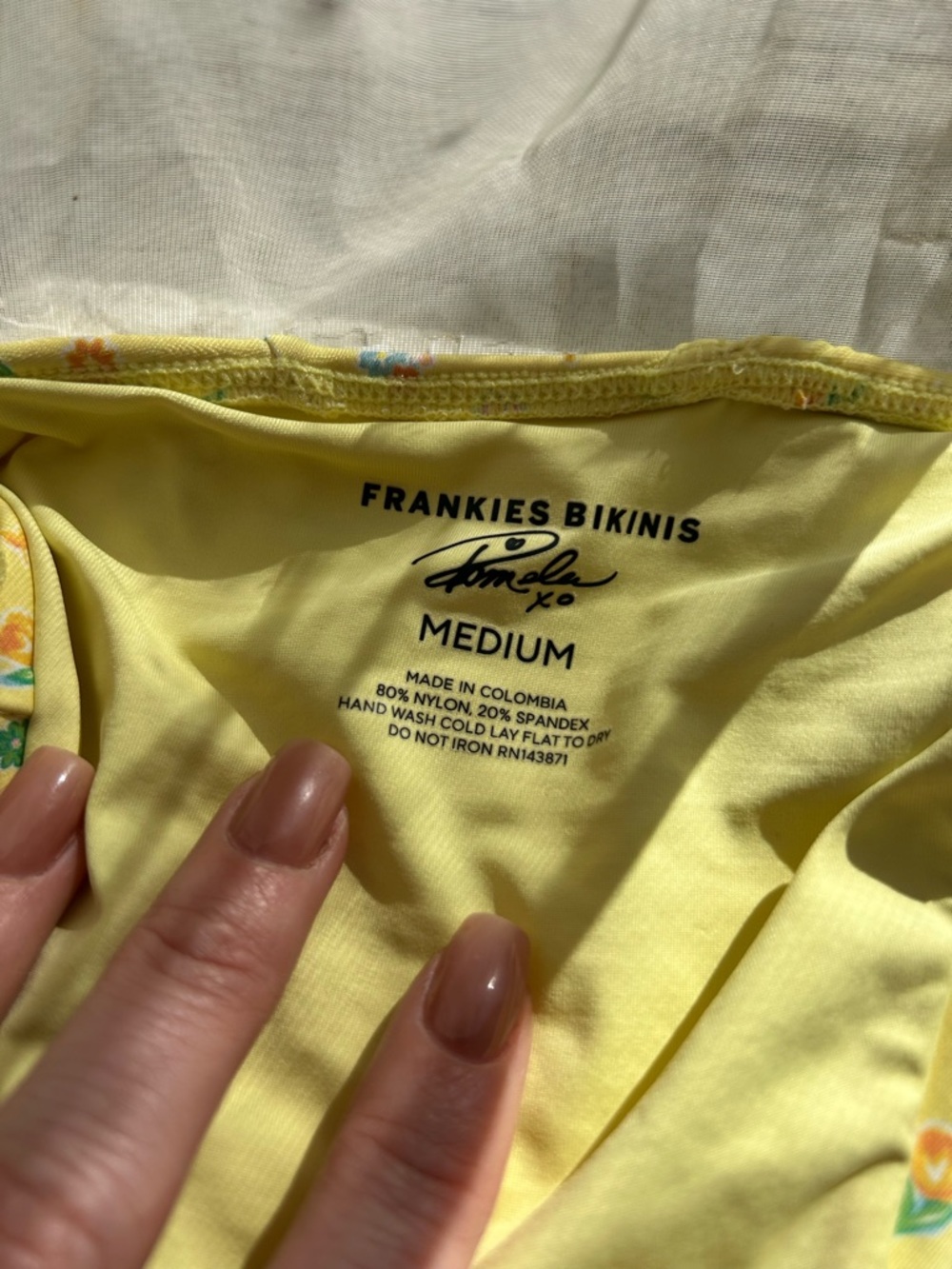 Frankie's Bikinis Yellow Floral Ruffle Triangle Bikini - Picture 3 of 3
